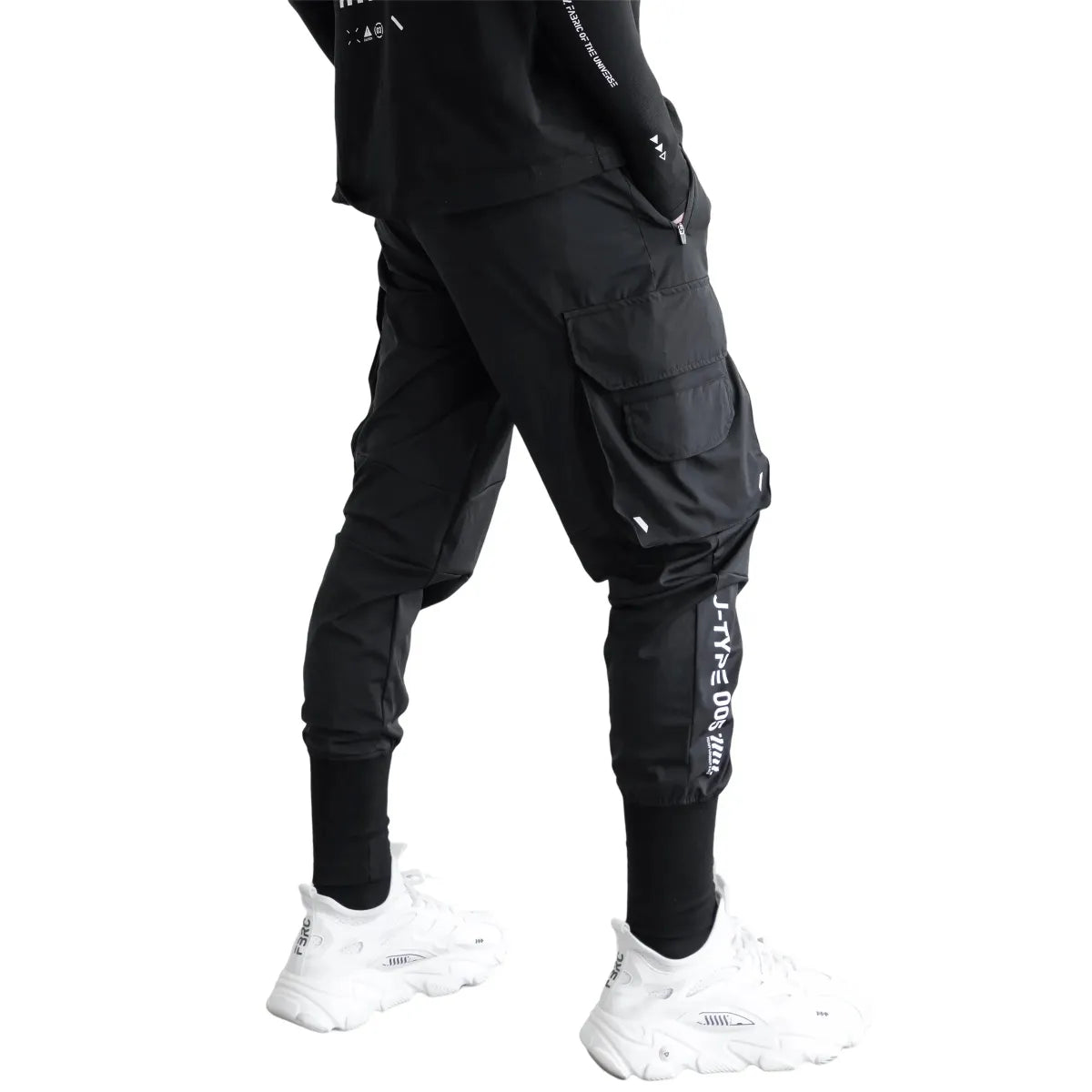 J-Type 005 Black Athletic Joggers with Cargo Pockets - Best Sellers - Joggers / Sweatpants - 5