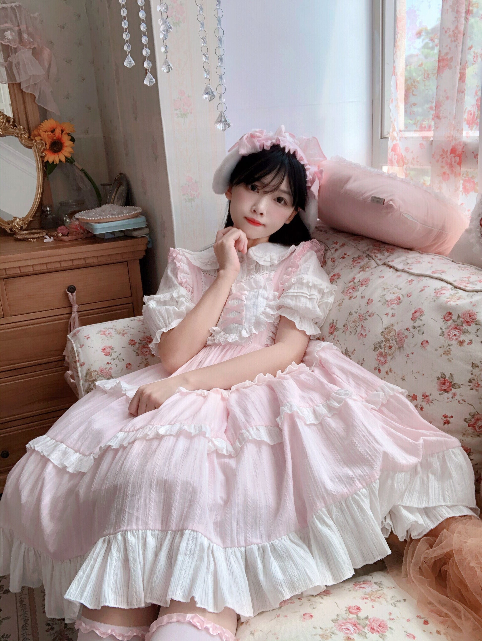 Summer Tea Party Princess Lolita - Kawaii Stop - All Dresses, Cosplay, Costumes, Dress, Girl, Japanese, Jsk Dress, Kawaii, Lolita, Lolita Dresses, Princess, Sling, Soft, Solid Color, Summer, Sweet, Tea Party, Women's Clothing &amp; Accessories