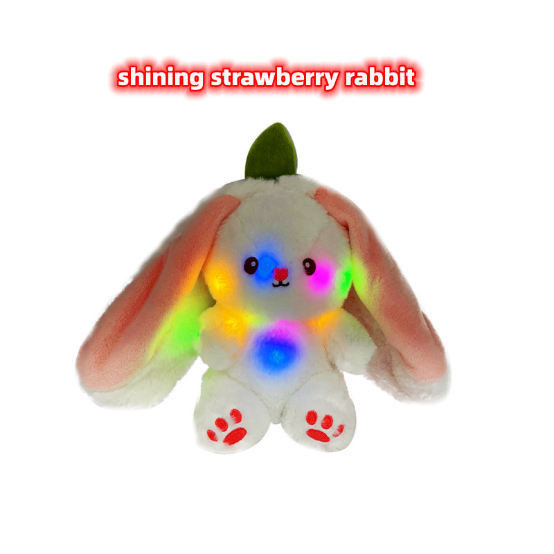 Kawaii Reversible Fruit Rabbit Plush Toy - 18cm / LED strawberry rabbi - Toys - Stuffed Animals - 10 - 2024