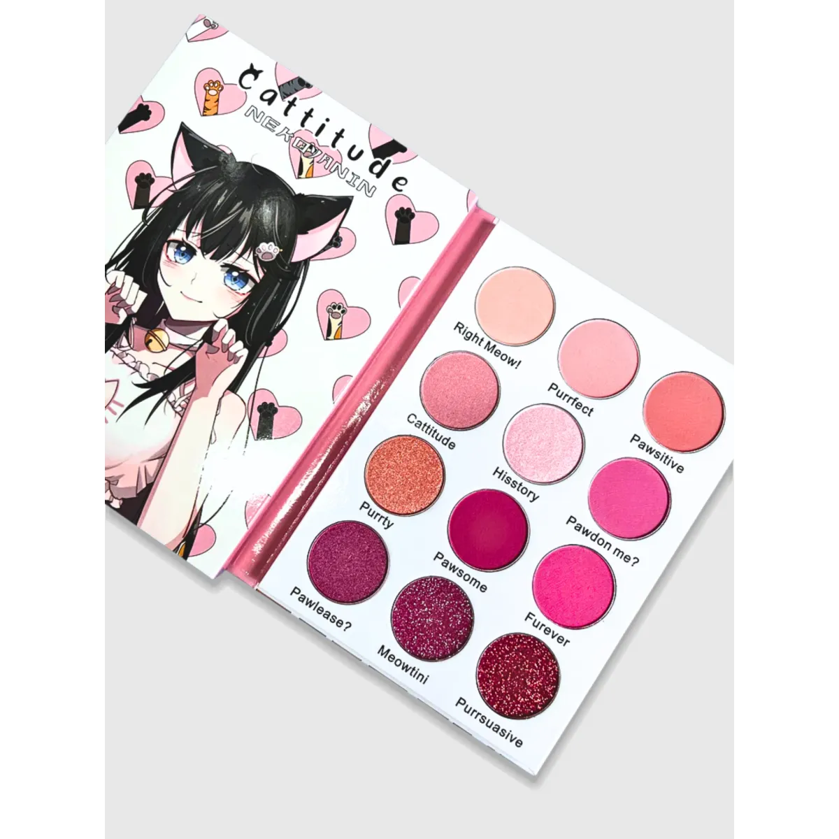Cattitude Pink Eyeshadow Palette - Harajuku Style - Cosmetics - 5