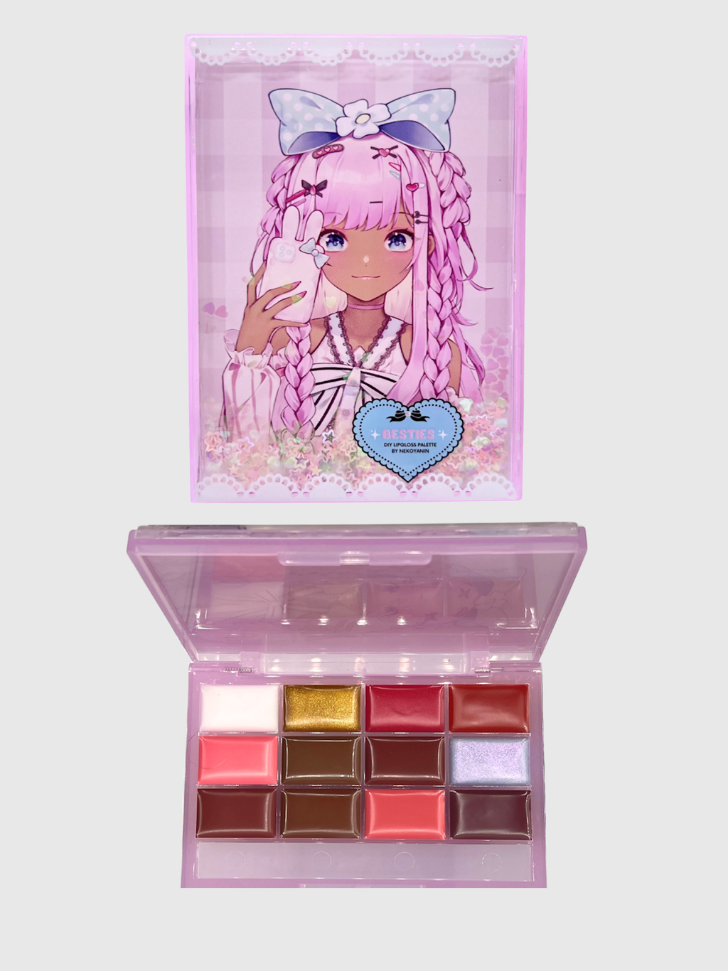 Bestie Lipgloss Palette with Silicone Brush