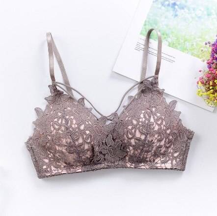 Lace Push Up Bralette - Kawaii Stop - Adjusted-Straps, Back Closure, Bra, Bralette, Bras, Cute, Embroidery, Intimates, Nylon, Seamless, Sexy, Underwear, Wire Free, Women's Clothing &amp; Accessories