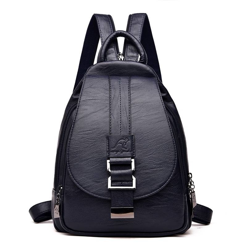 Leather Backpack for Women - Blue - Women’s Clothing & Accessories - Backpacks - 35 - 2024