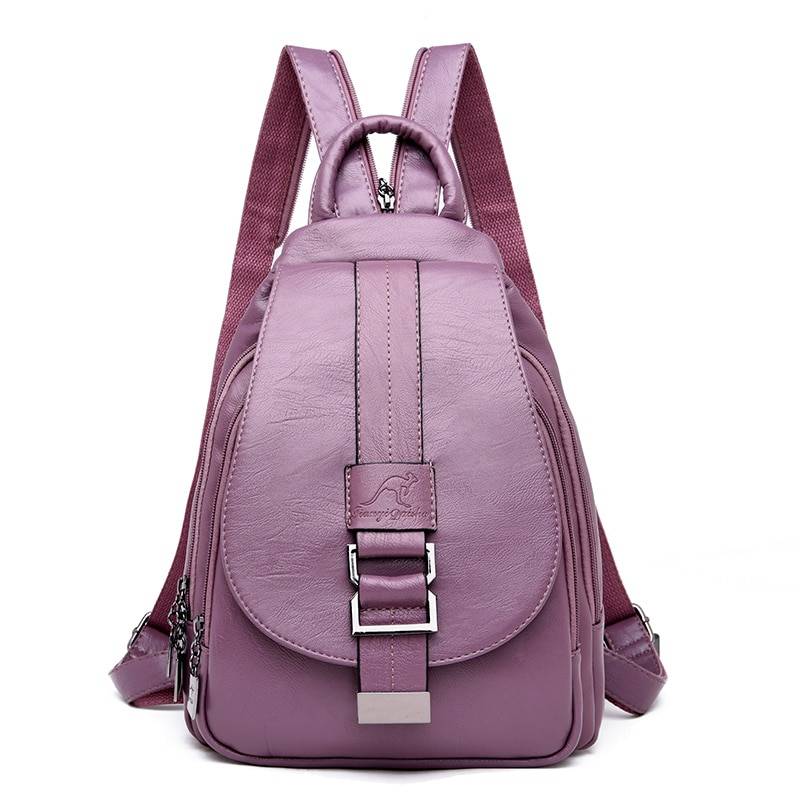 Leather Backpack for Women - Purple - Women’s Clothing & Accessories - Backpacks - 37 - 2024
