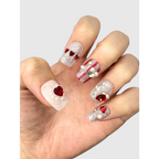 Love Arrow Heart Gem Press-On Nails - Harajuku Style - Cosmetics - 3