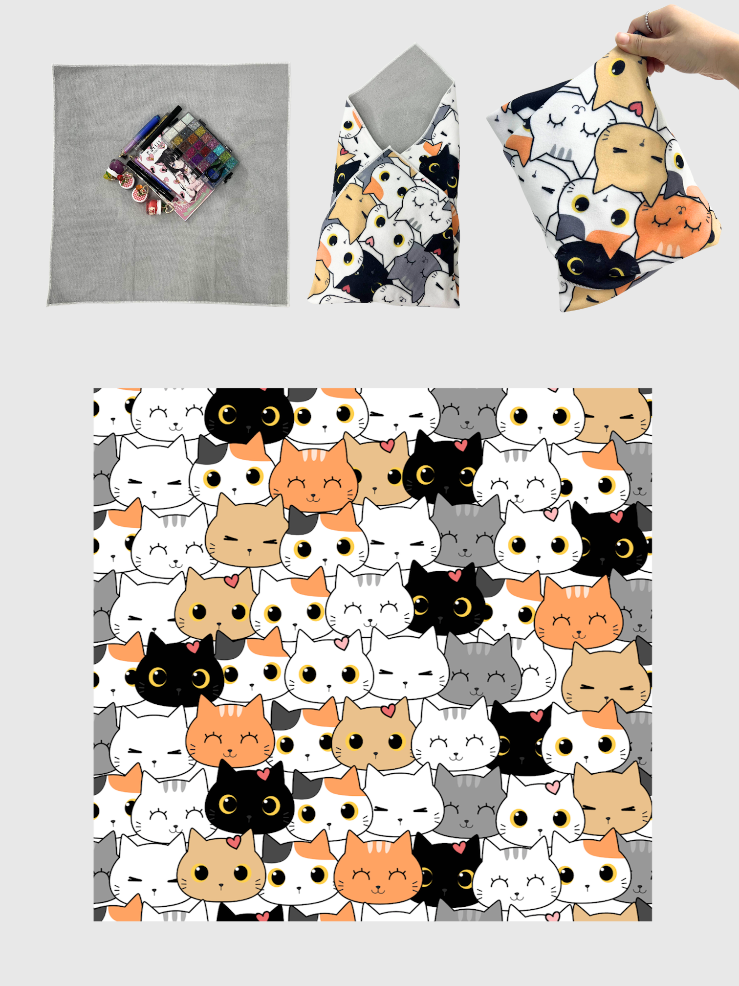 Magic Cat Print Makeup Bag