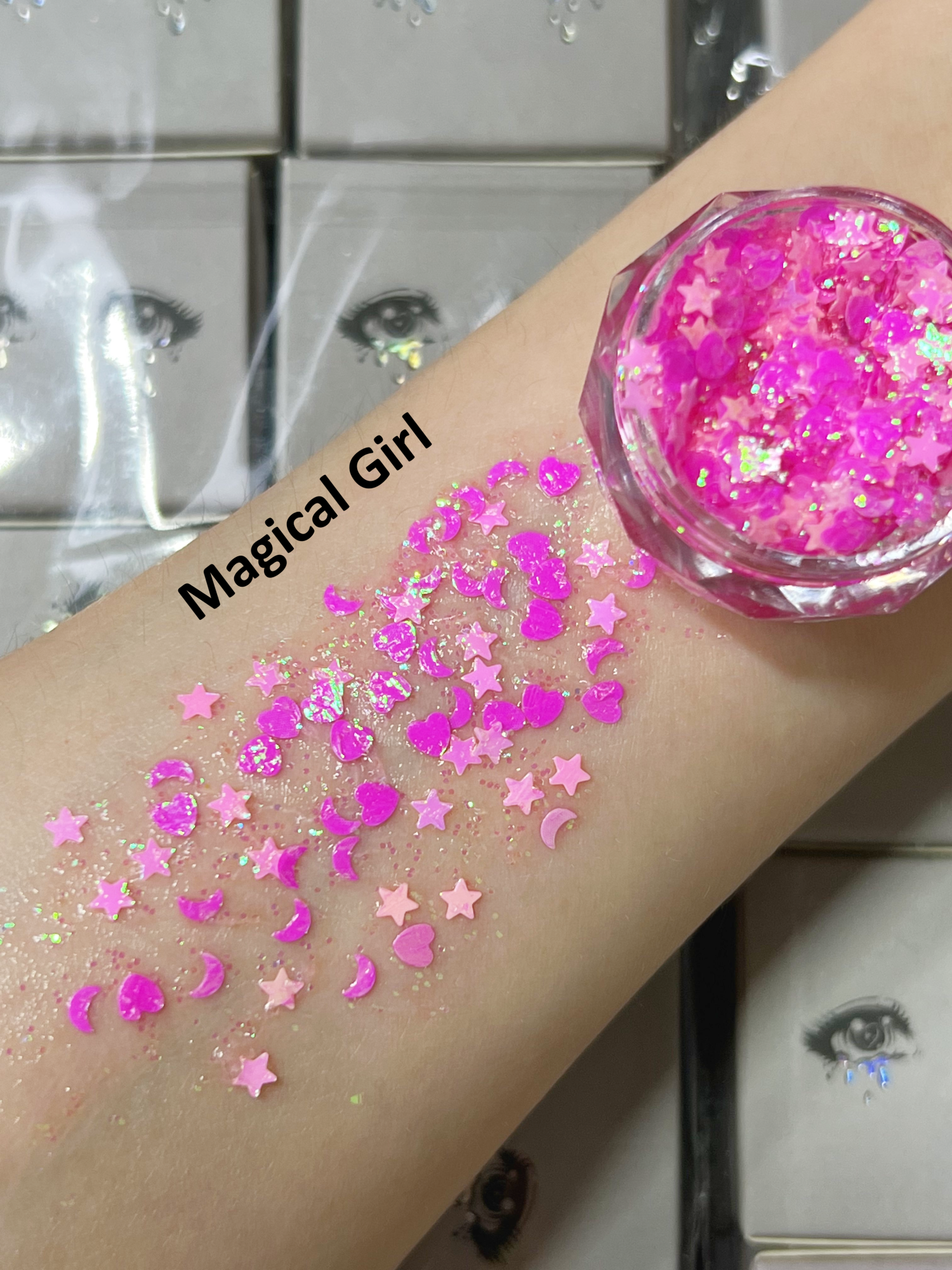 Gel Glitter Tears Festival Makeup
