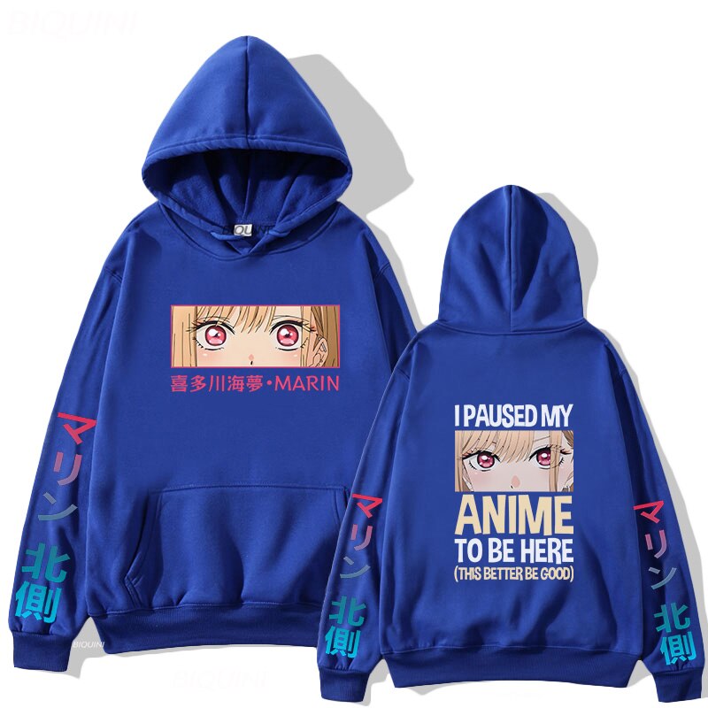 I Paused My Anime To Be Here Hoodies - Dark Blue / S - Women’s Clothing & Accessories - Shirts & Tops - 11 - 2024