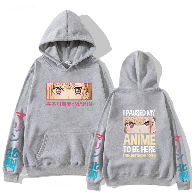 I Paused My Anime To Be Here Hoodies - Gray / S - Women’s Clothing & Accessories - Shirts & Tops - 10 - 2024
