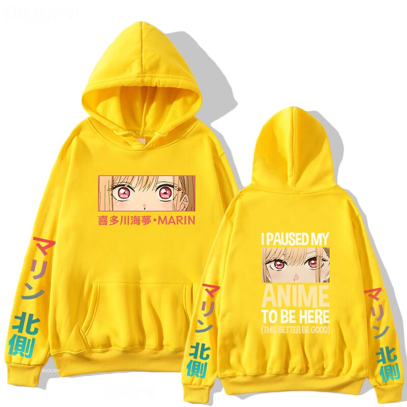 I Paused My Anime To Be Here Hoodies - Yellow / S - Women’s Clothing & Accessories - Shirts & Tops - 13 - 2024