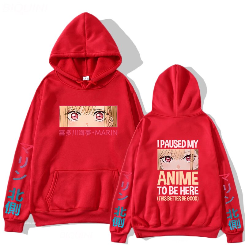 I Paused My Anime To Be Here Hoodies - Red / S - Women’s Clothing & Accessories - Shirts & Tops - 12 - 2024