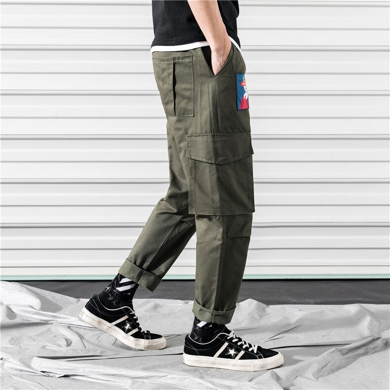 Harajuku Pants Men Fashion Cargo Pants Skinny Trousers High Street