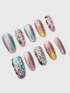 Mermaid Tail Glitter Press-On Nails