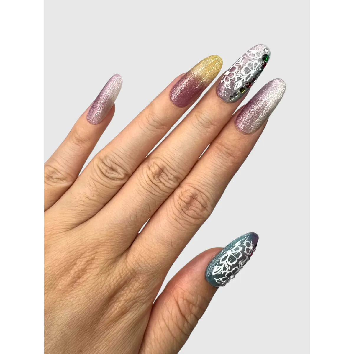 Mermaid Tail Glitter Press-On Nails - Harajuku Style - Cosmetics - 2