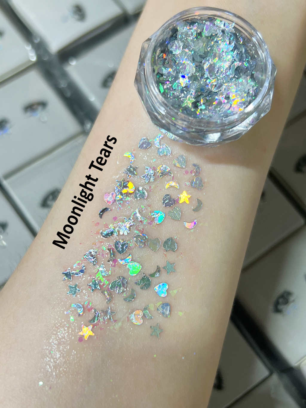 Gel Glitter Tears Festival Makeup