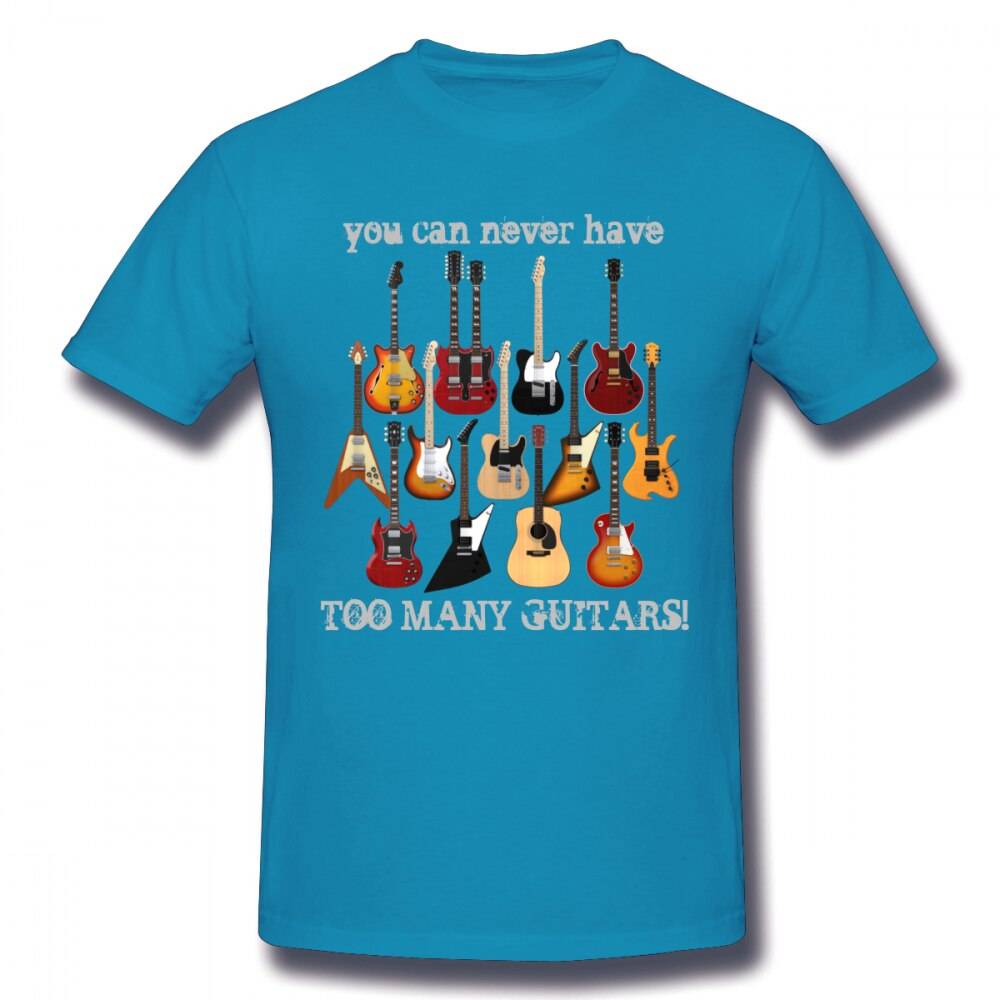 Never Too Many Guitars - Kawaii Stop - Broadcloth, Cotton, Cute, Fashion, Funny, Guitar, Harajuku, Japanese, Kawaii, Korean, Men's Clothing &amp; Accessories, Men's T-Shirts, Men's Tops &amp; Tees, O-Neck, Streetwear, Tops