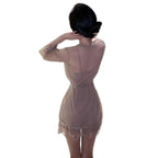 Ice Silk Lace Strap Nightgown Set - Women’s Clothing & Accessories - Sexy Lingerie - 5