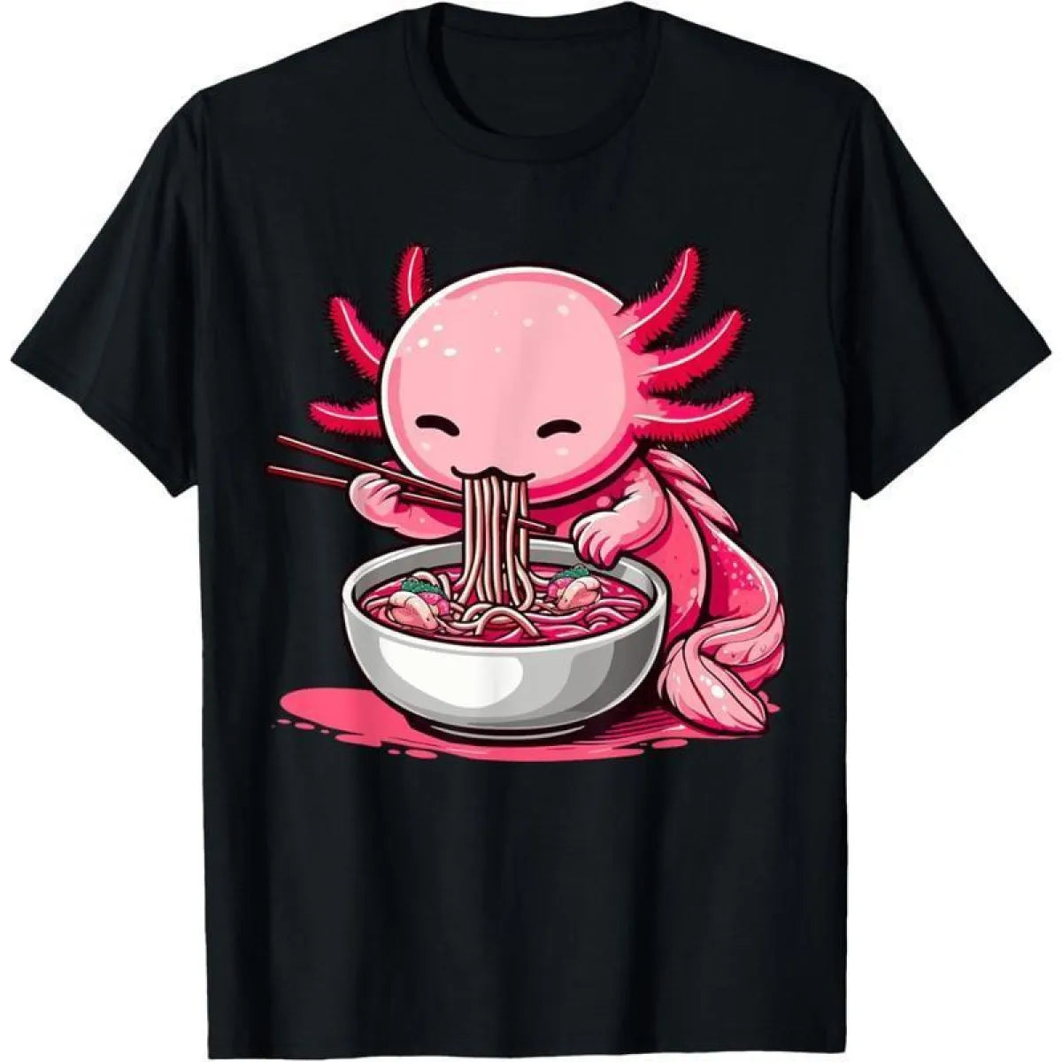Kawaii Axolotl Ramen Anime T-Shirt - Anime - T-Shirt - 1