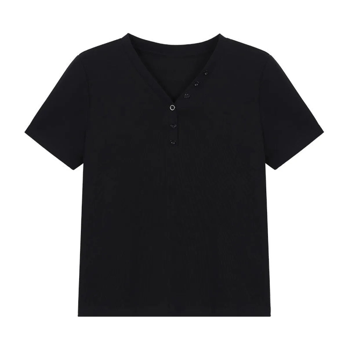 Korean Style V-Neck Short Sleeve T-Shirt - T-Shirts - T-Shirt - 5