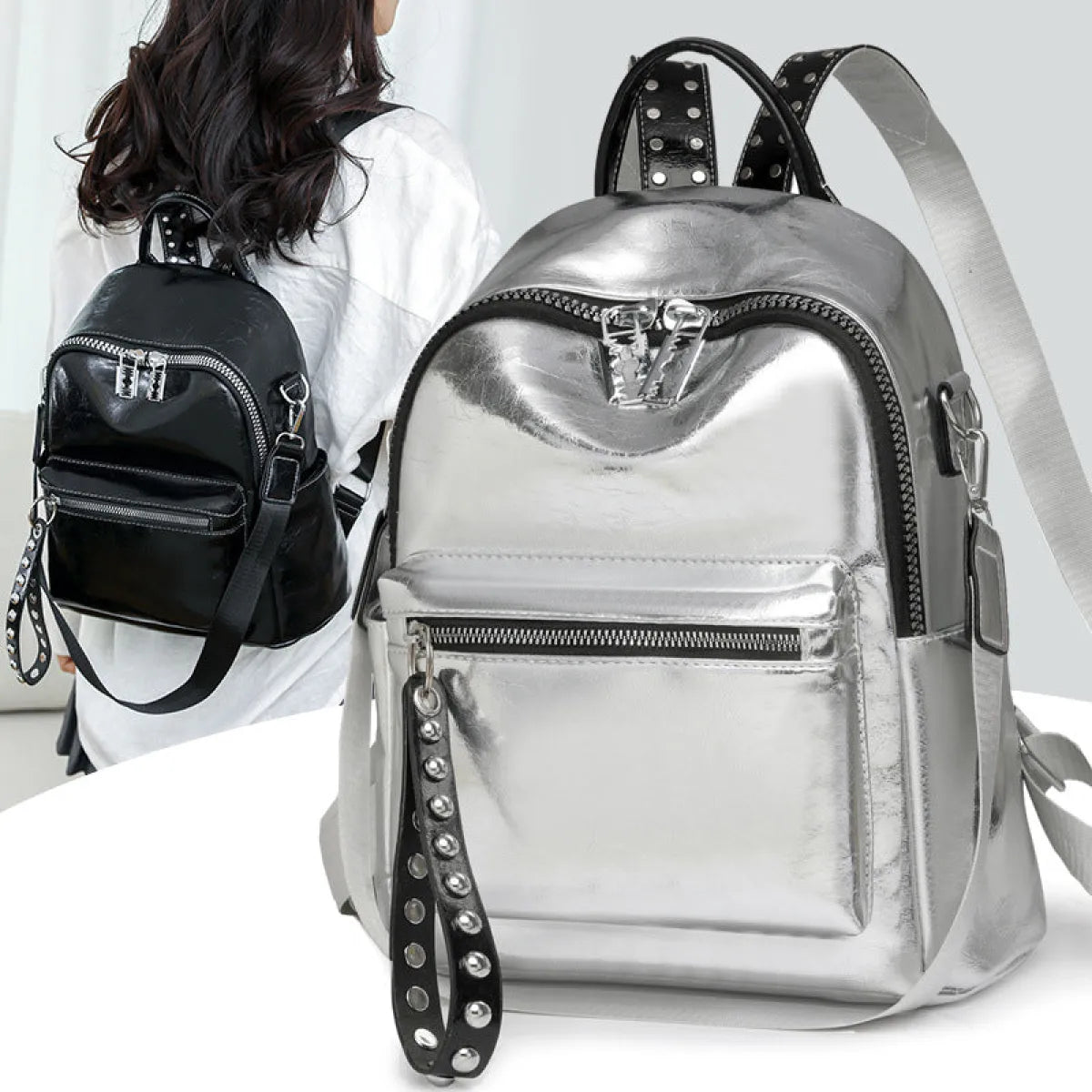 Korean Style PU Leather Mini Backpack - Women Bags & Wallets - Backpack - 2