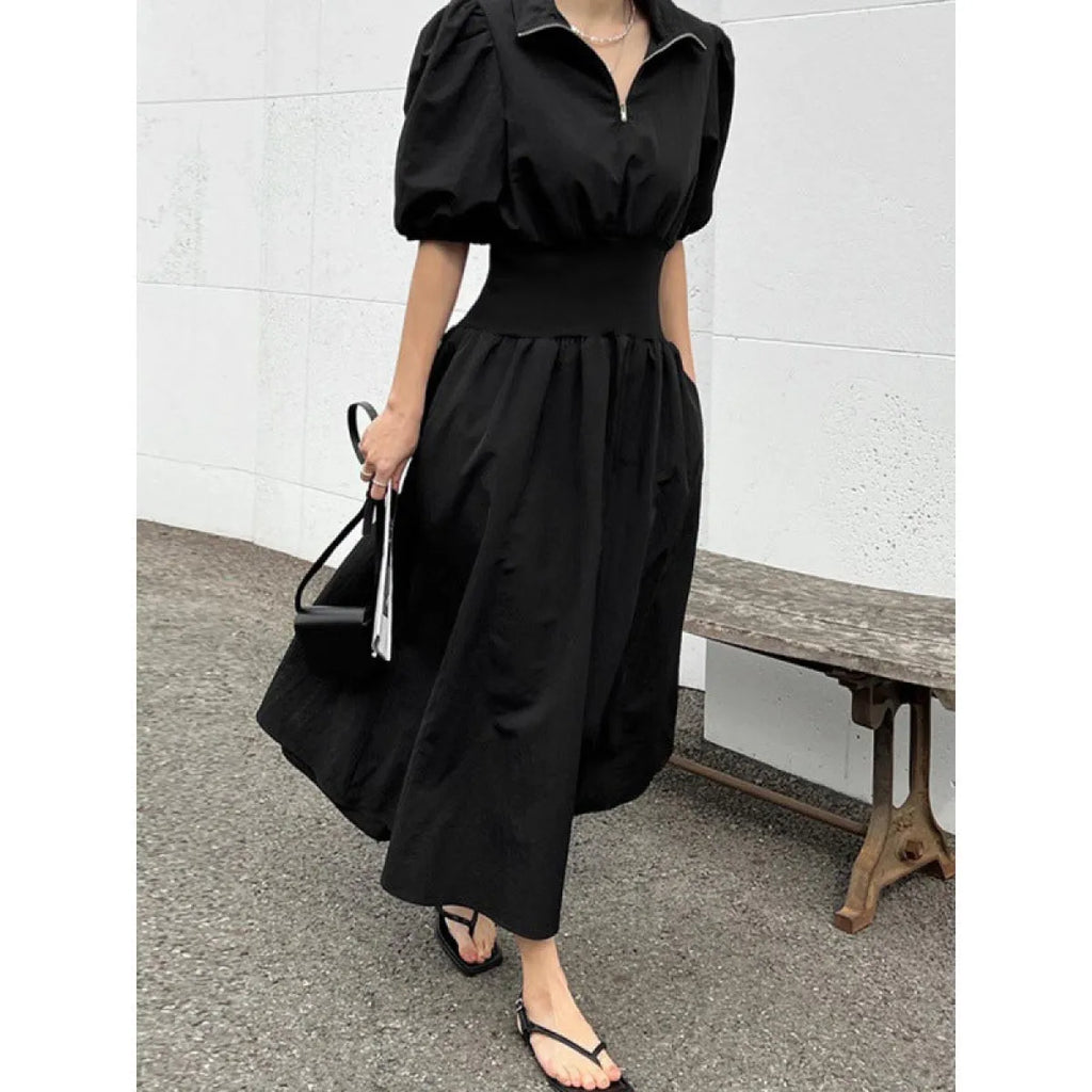 Romantic Korean Chic Slim Waist Midi Dress - All Dresses - Midi Dress - 3
