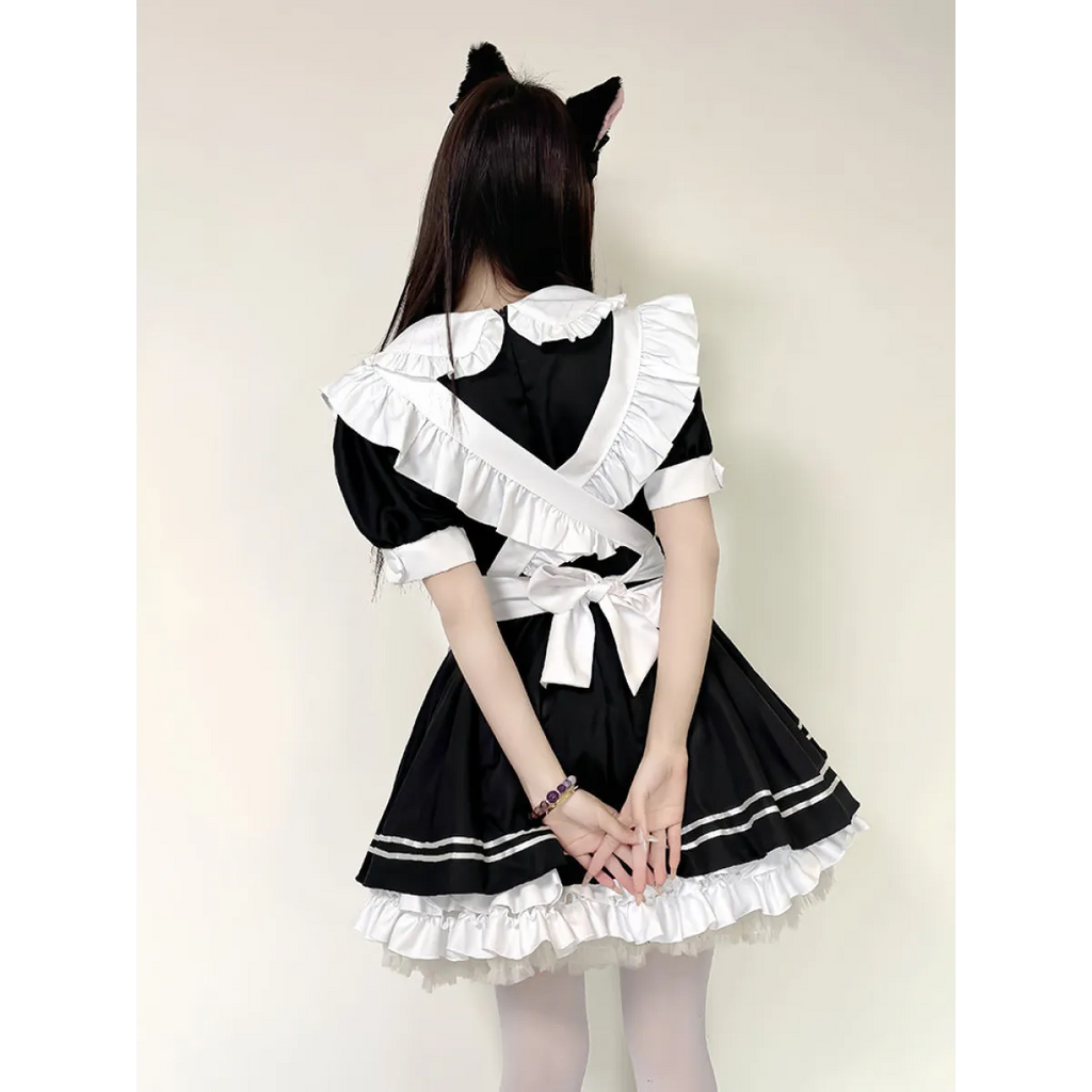 Japanese Black and White Lolita Maid Dress - All Dresses - Lolita Dress - 3