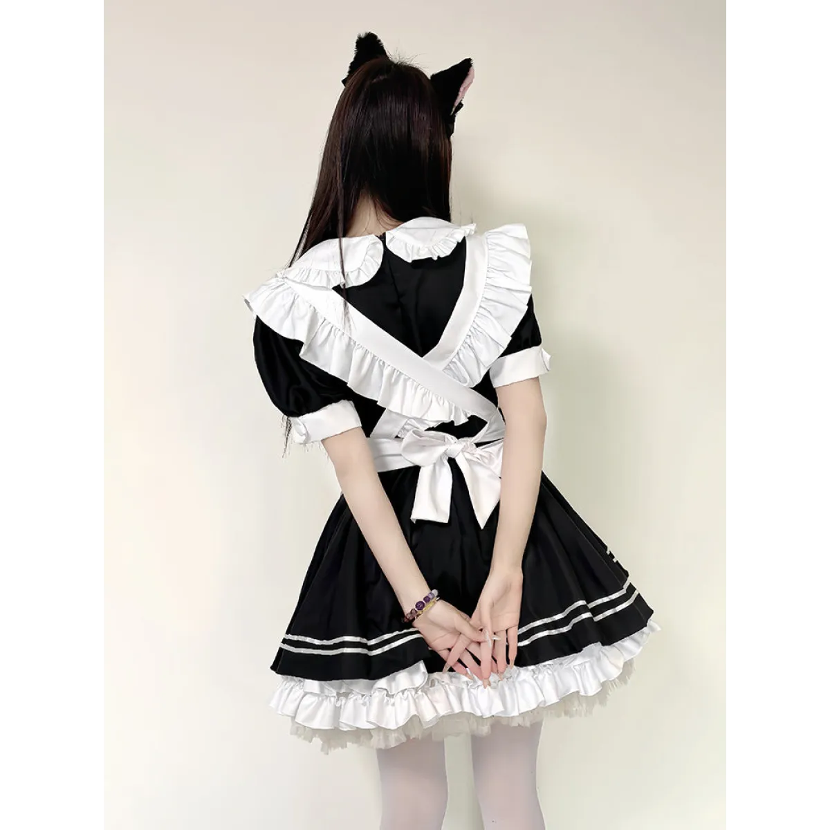 Japanese Black and White Lolita Maid Dress - All Dresses - Lolita Dress - 3
