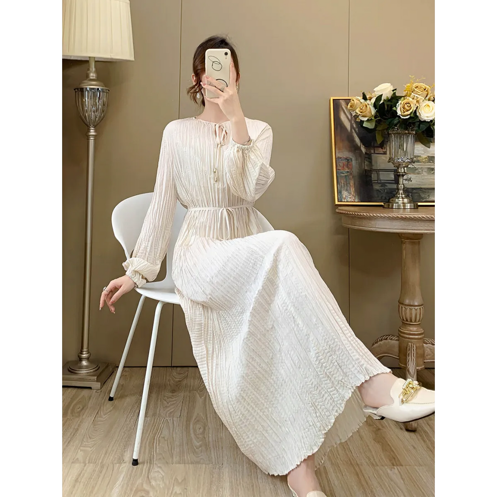 French Style A-Line Lantern Sleeve Maxi Dress - All Dresses - Maxi Dress - 5