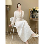 French Style A-Line Lantern Sleeve Maxi Dress - All Dresses - Maxi Dress - 5