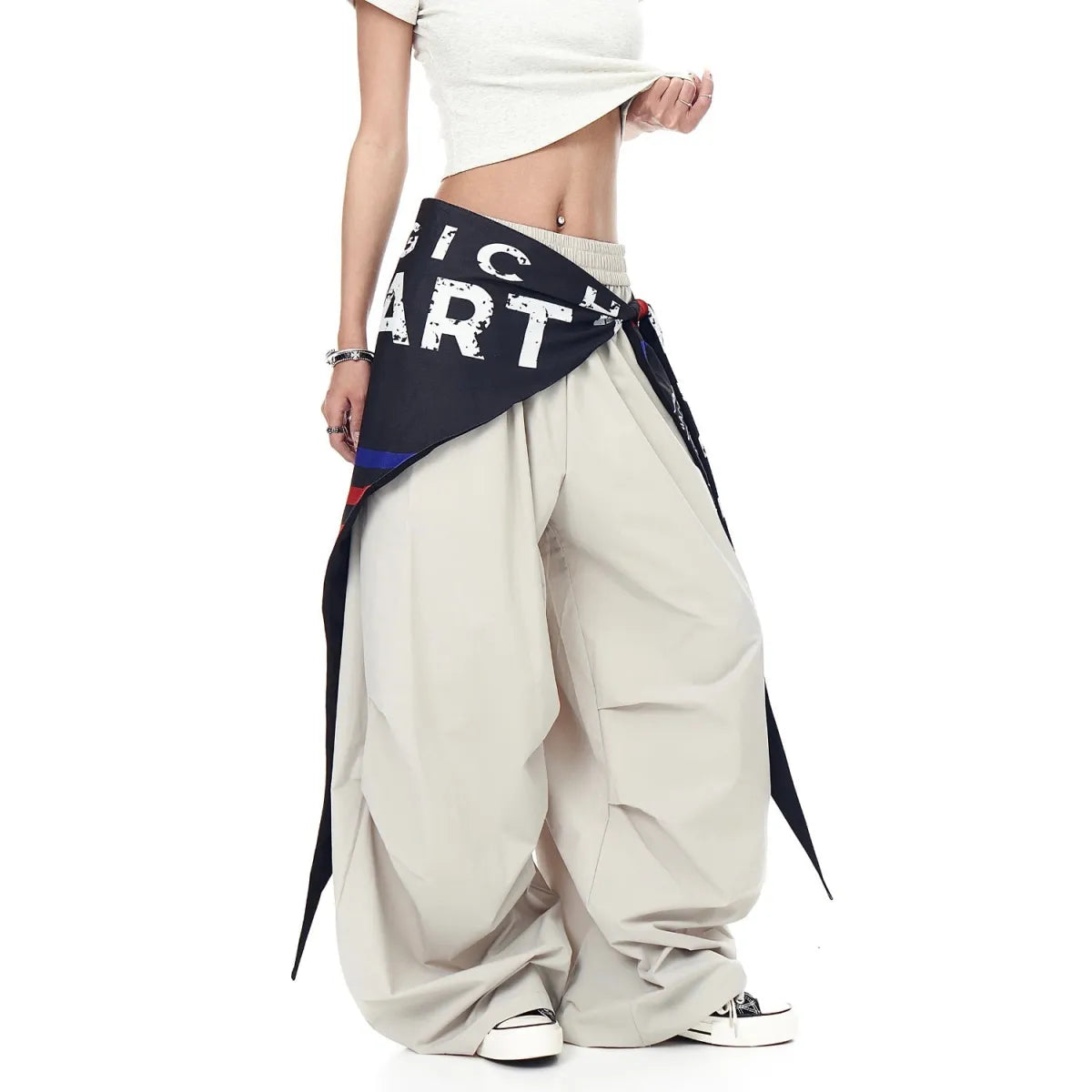 Layered High-Waist Cargo Pants - Bottoms - Cargo Pants - 5