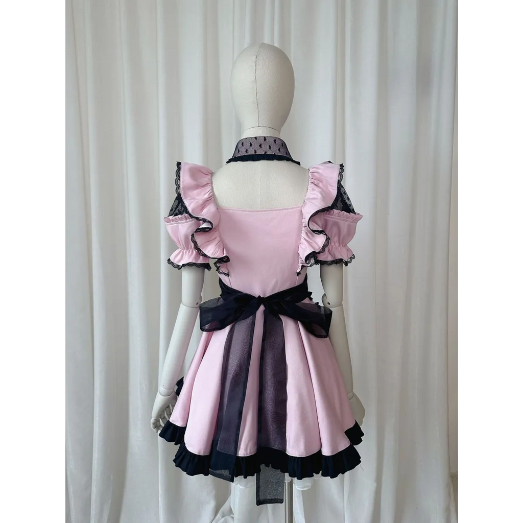 Pink Lace Maid Cosplay Dress Set - All Dresses - Cosplay Outfit - 8