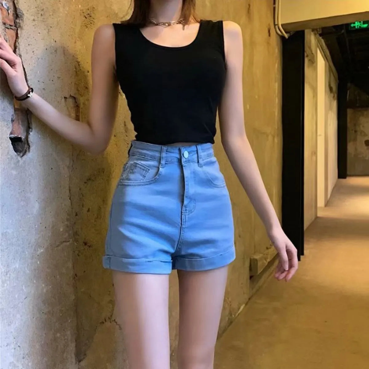 Retro High Waist Denim Shorts - Shorts - Shorts - 7