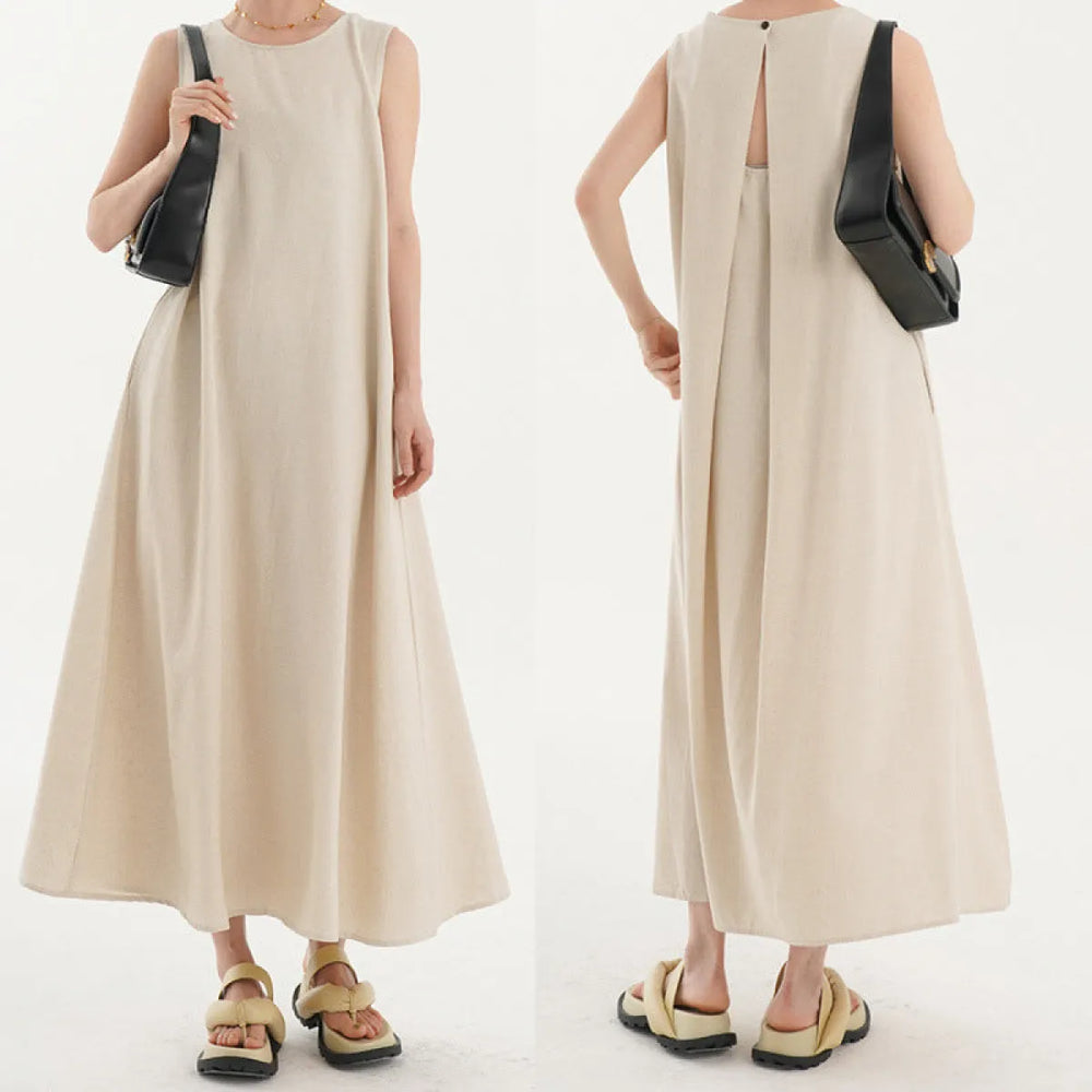 Korean French Backless A-Line Maxi Dress - All Dresses - Maxi Dress - 1