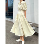 Romantic Korean Chic Slim Waist Midi Dress - All Dresses - Midi Dress - 2