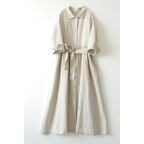 Artistic Cotton Linen Shirt Dress - All Dresses - Midi Dress - 3