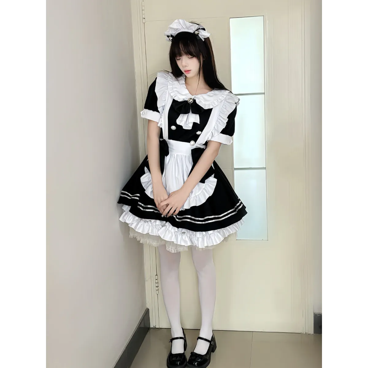 Japanese Black and White Lolita Maid Dress - All Dresses - Lolita Dress - 2
