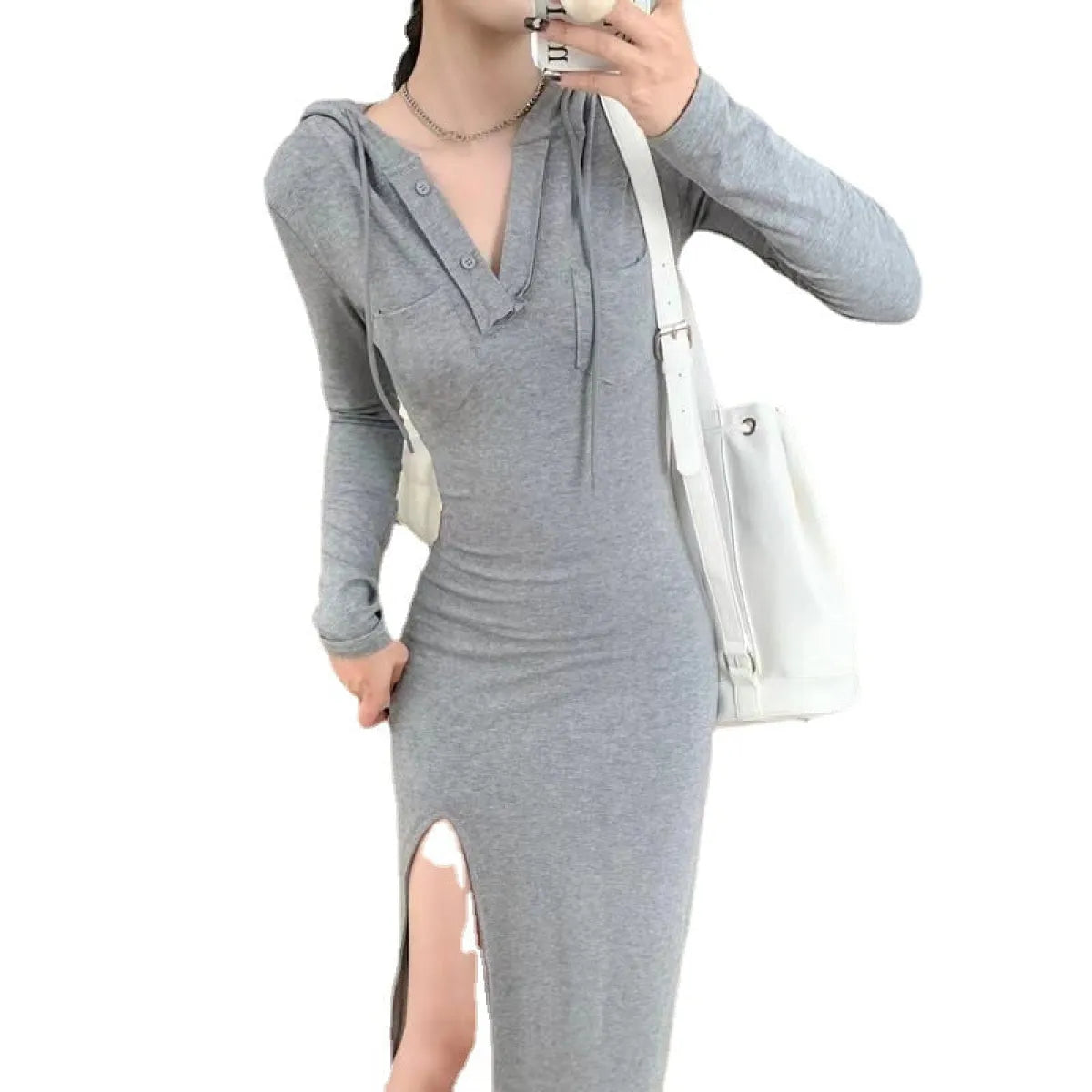 Spice Girls Inspired Hooded Midi Sweatshirt Dress - All Dresses - Midi Dress - 5