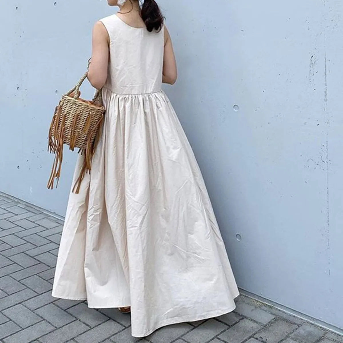 Korean Sleeveless Patchwork Midi Dress - All Dresses - Midi Dress - 4