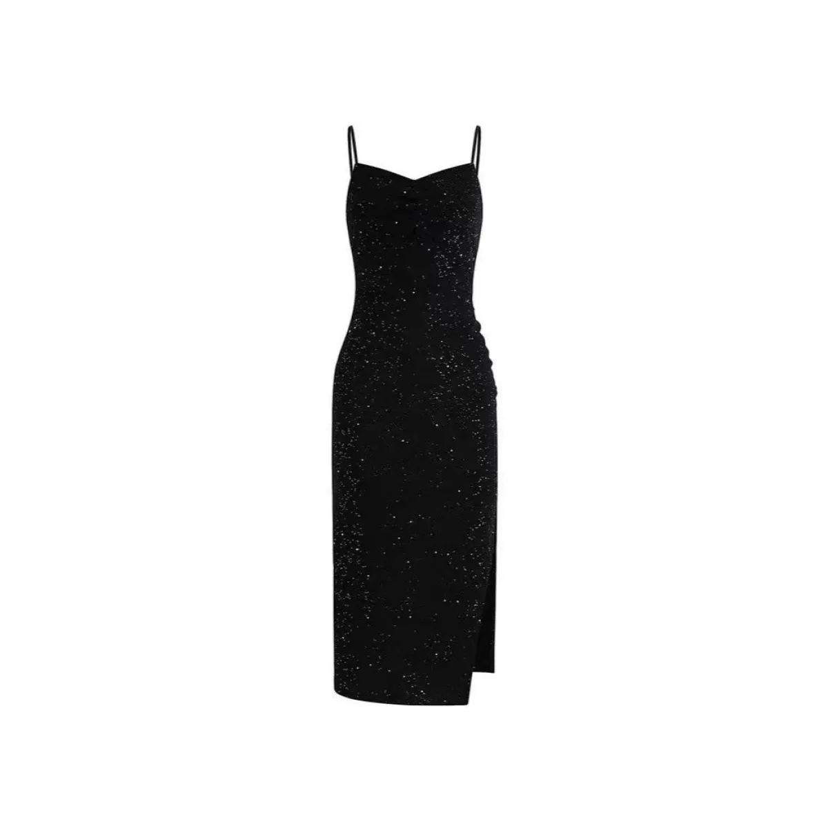 Hepburn Black Sequin Split Midi Dress - All Dresses - Midi Dress - 3