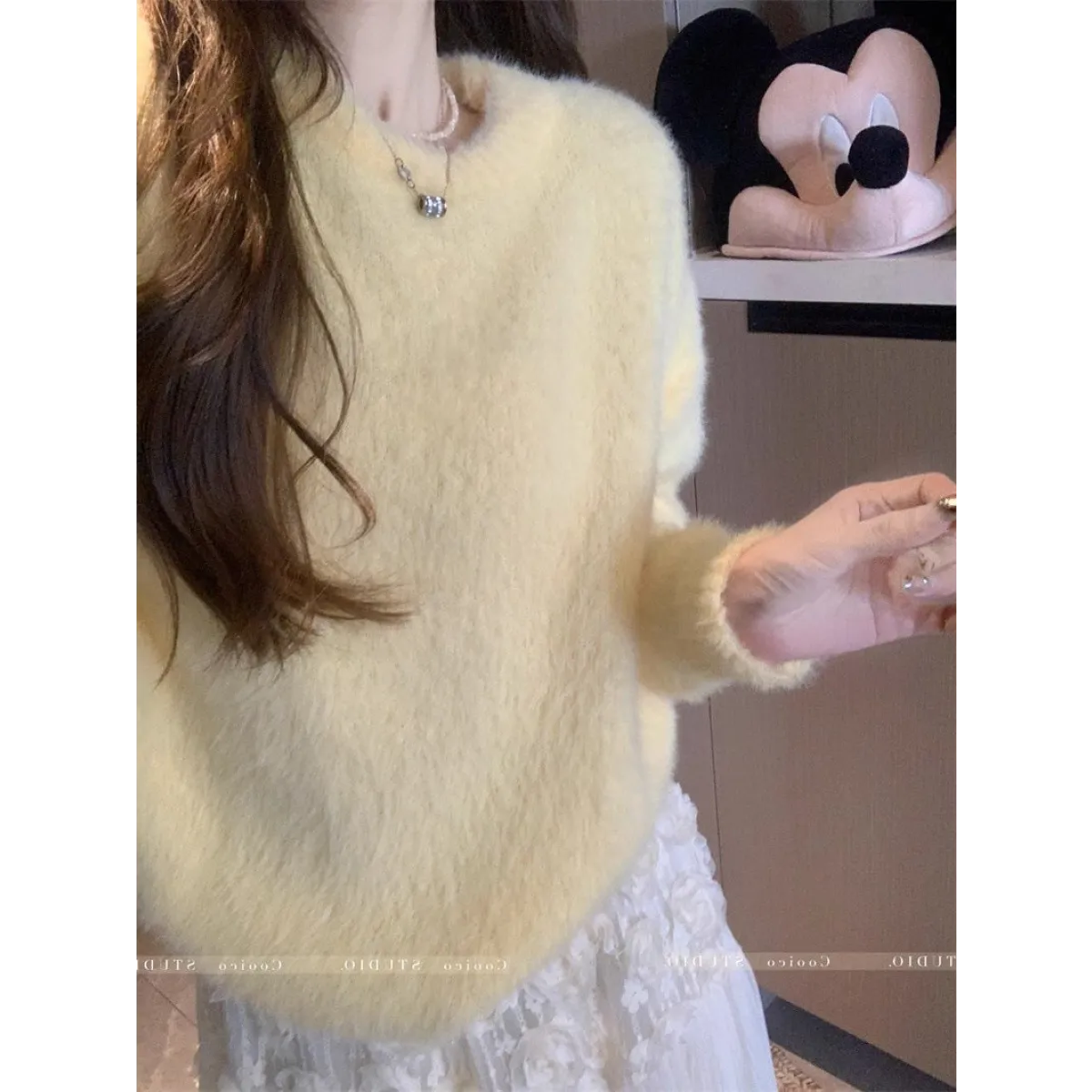 Korean Loose-Fit Round Neck Sweater - Sweaters - Sweater / Pullover - 3