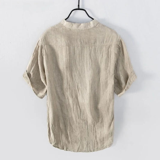 Japanese Retro Cotton Linen Loose V-Neck T-Shirt - T-Shirts - T-Shirt - 2