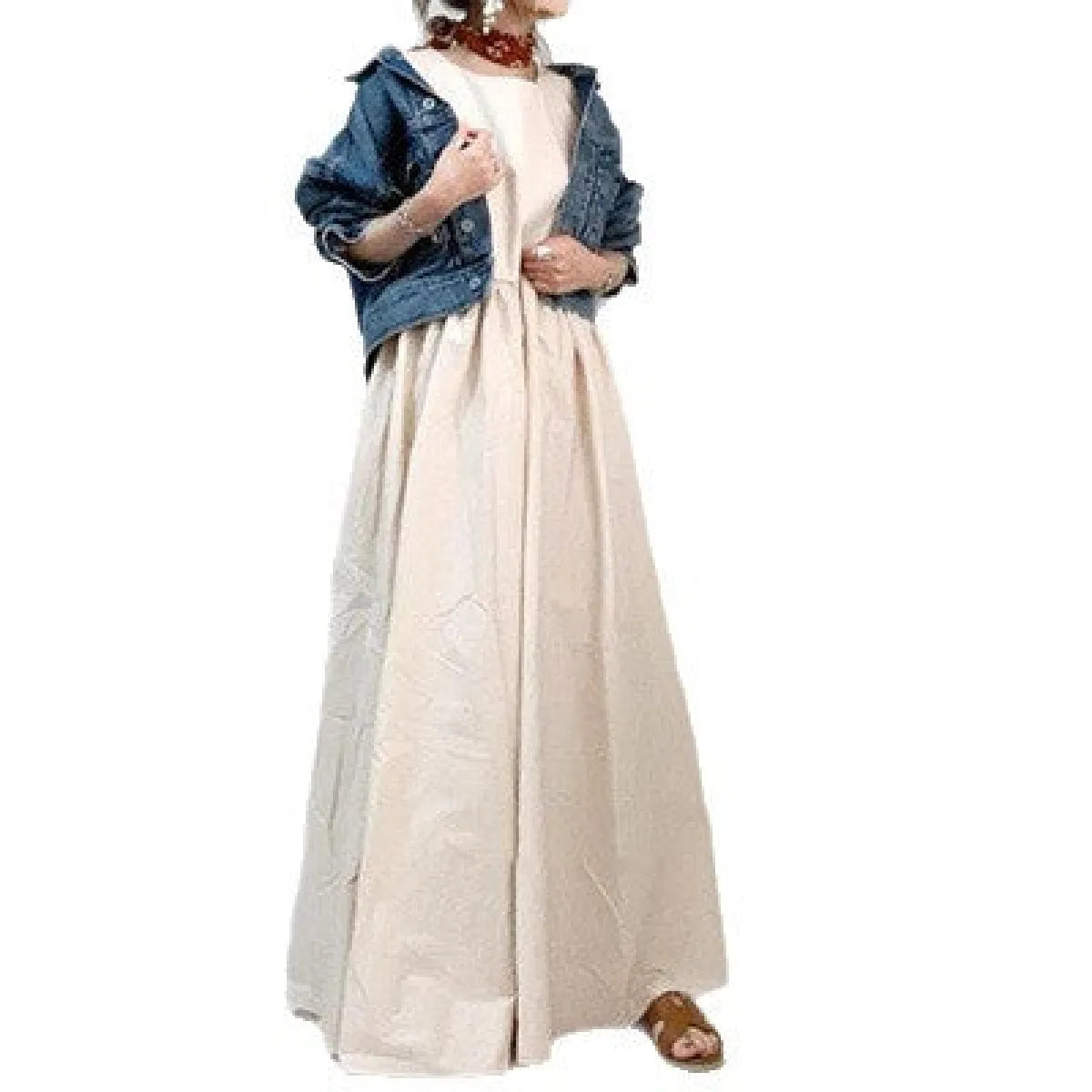 Korean Sleeveless Patchwork Midi Dress - All Dresses - Midi Dress - 5