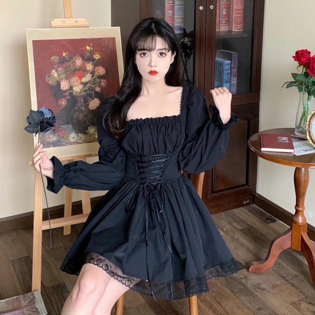 Plus Size Square Neck Lolita Princess Mini Dress - All Dresses - Lolita Dress - 4