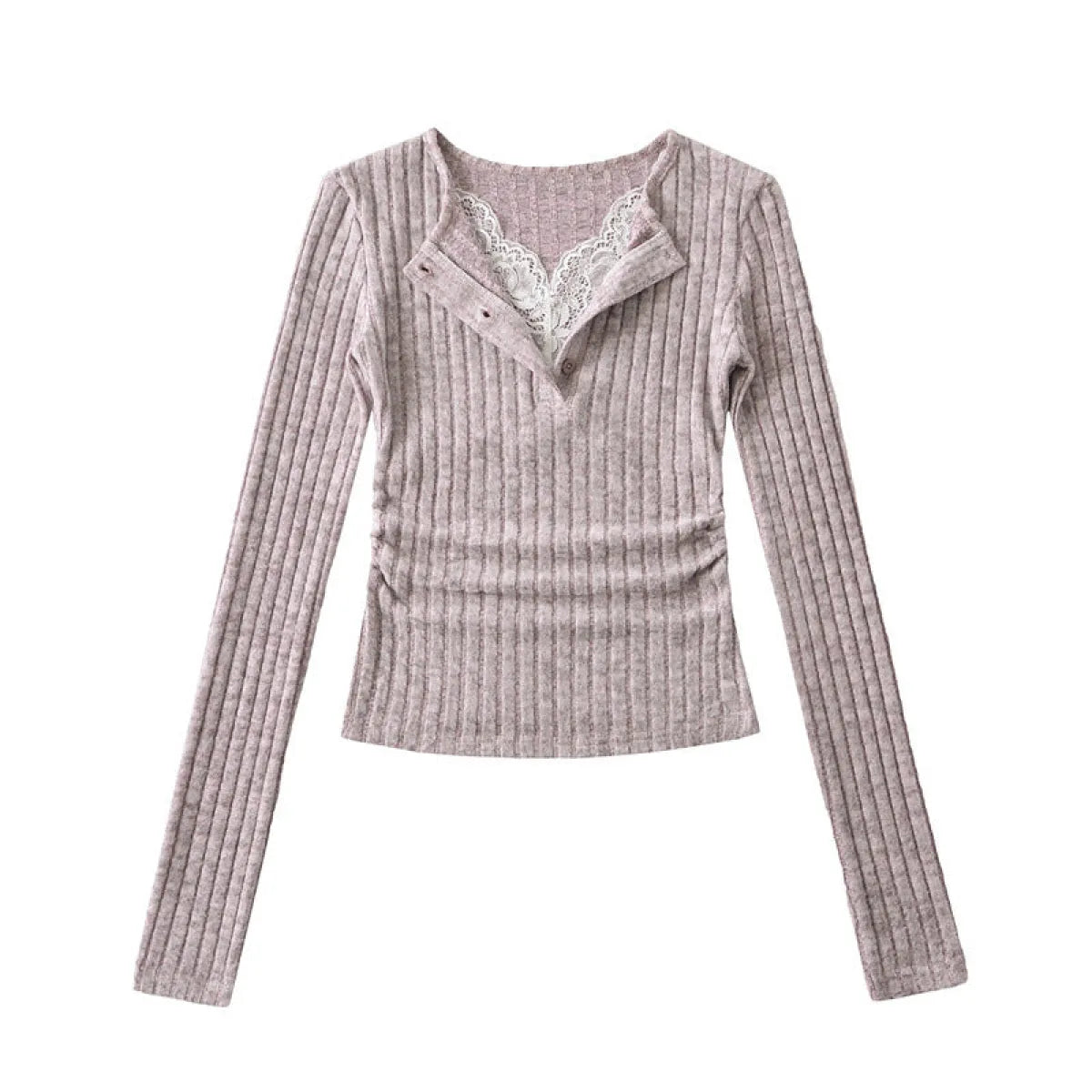 Sweet & Spicy Lace V-Neck Faux Two-Piece Sweater - Sweaters - Sweater / Pullover - 7