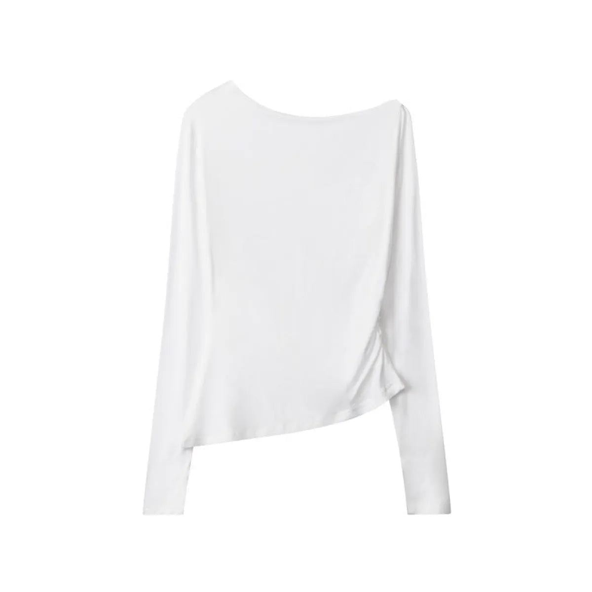 Irregular Slant Collar Slim Long Sleeve T-Shirt - T-Shirts - T-Shirt - 6