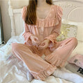 Gold Velvet Palace Style Long Sleeve Nightgown - Best Sellers - Maxi Dress - 1