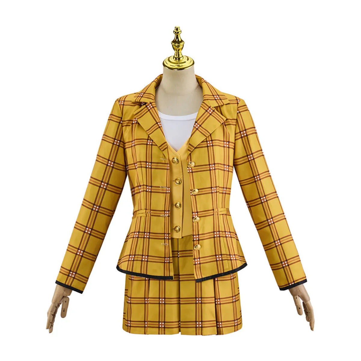 Yellow Plaid School Uniform Cosplay Blazer & Skirt Set - Bottoms - Cosplay Outfit - 6