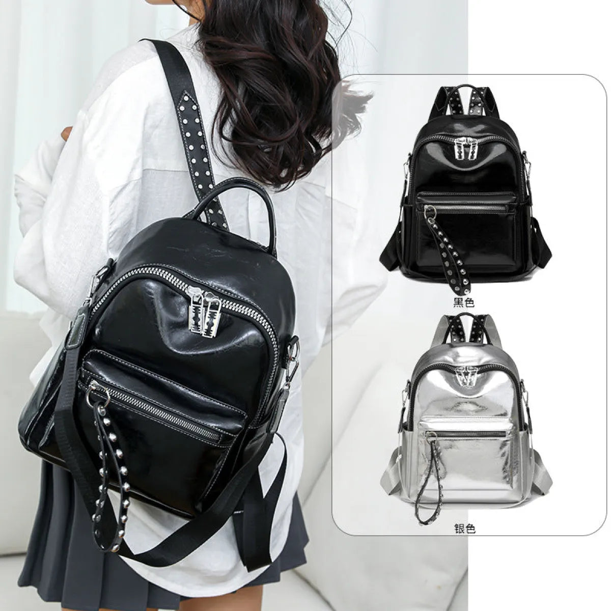 Korean Style PU Leather Mini Backpack - Women Bags & Wallets - Backpack - 3