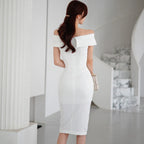 Korean One-Shoulder Backless Slim Midi Dress - All Dresses - Midi Dress - 2