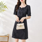 Retro Chinoiserie Bow A-Line Midi Dress - All Dresses - Midi Dress - 2